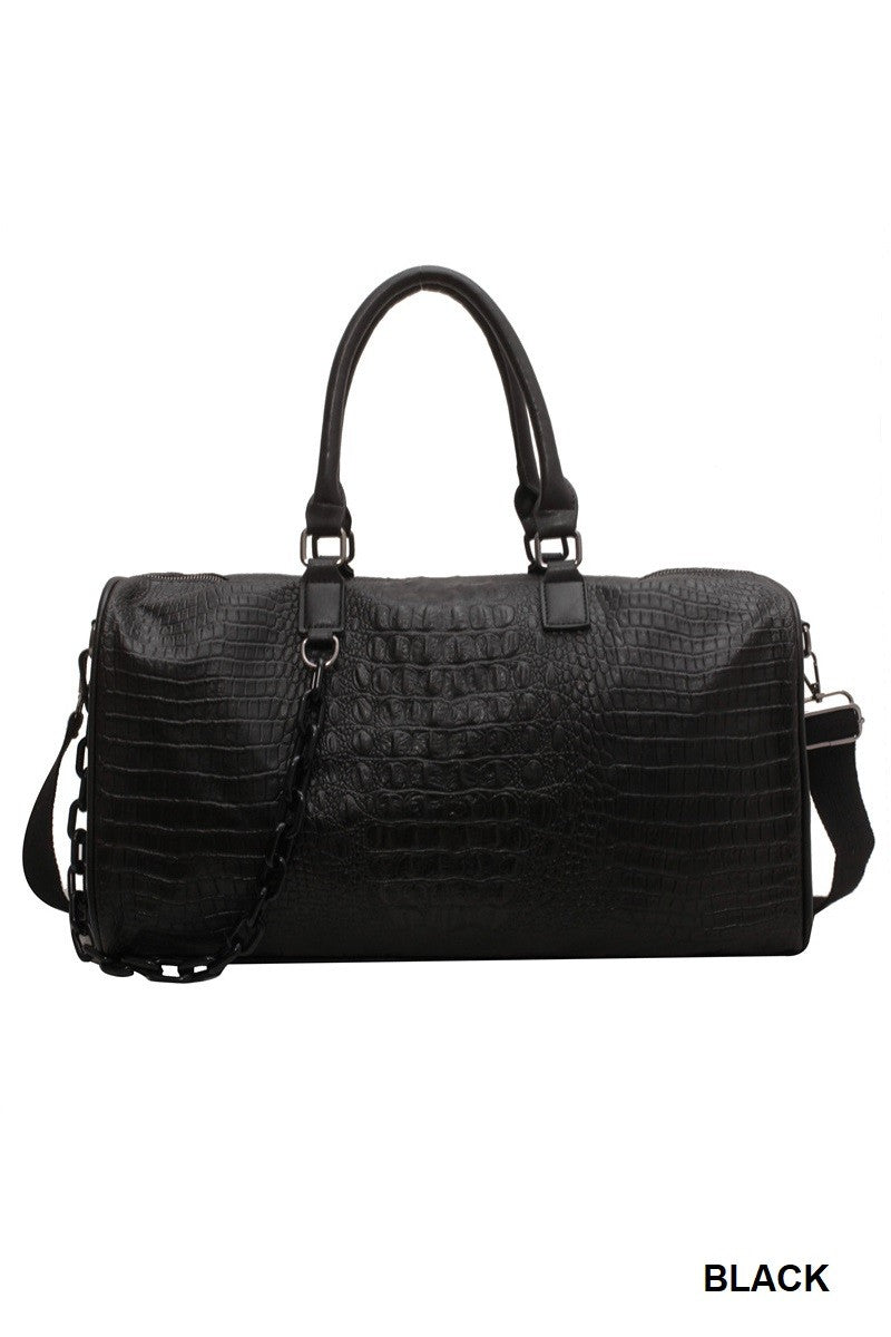 Vegan Leather Weekender Travel Duffle Bag