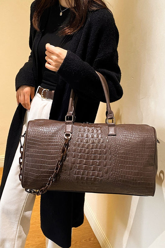 Vegan Leather Weekender Travel Duffle Bag