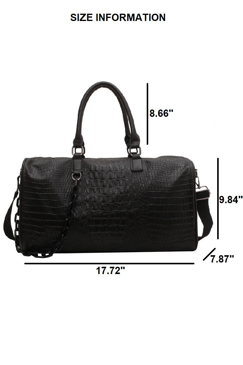 Vegan Leather Weekender Travel Duffle Bag