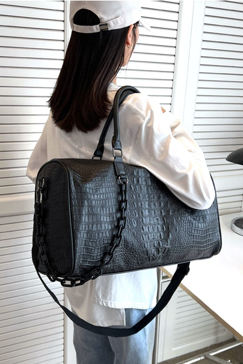 Vegan Leather Weekender Travel Duffle Bag