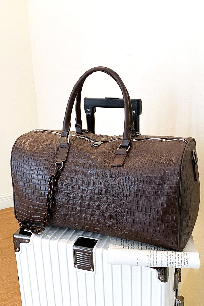 Vegan Leather Weekender Travel Duffle Bag