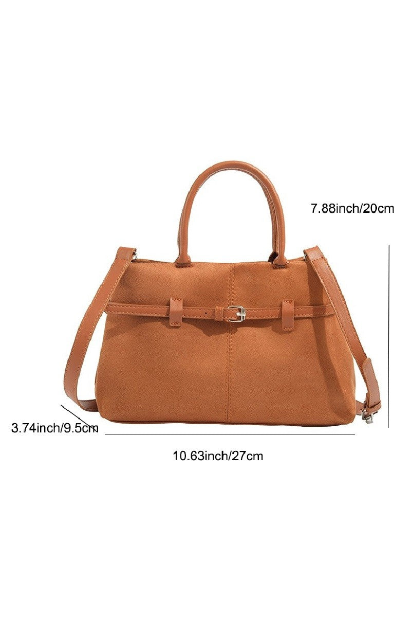 Faux Suede Hobo Tote Bag