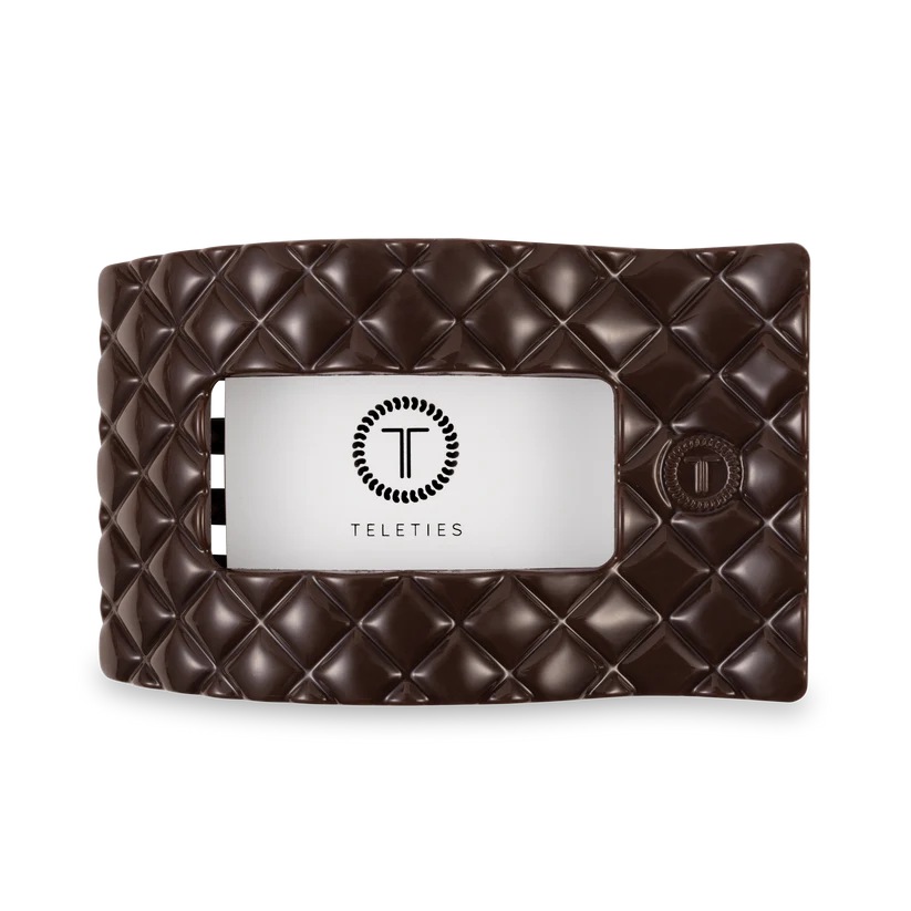 Truly Taupe Quilted Flat Rectangle Hair Clip