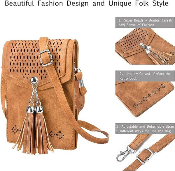 Western Crossbody Phone Purse Flap Shoulder Bag