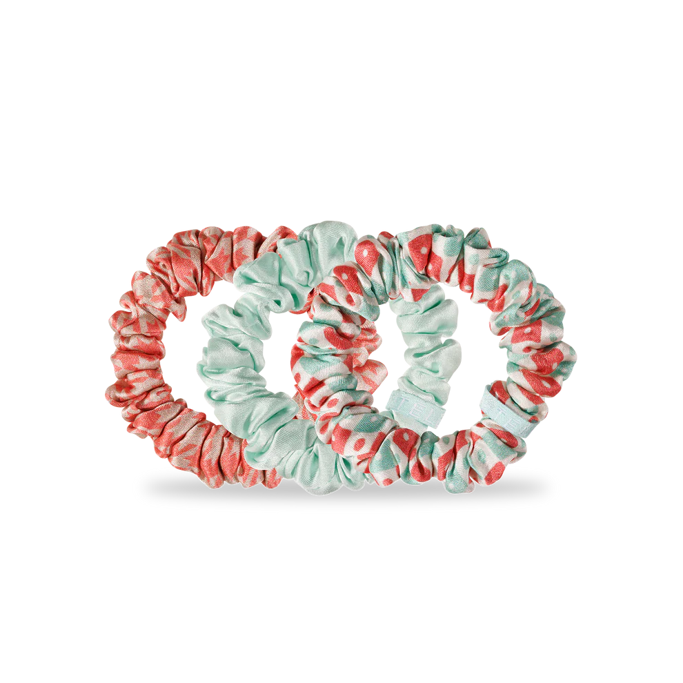 Calming Coral Silk Scrunchies