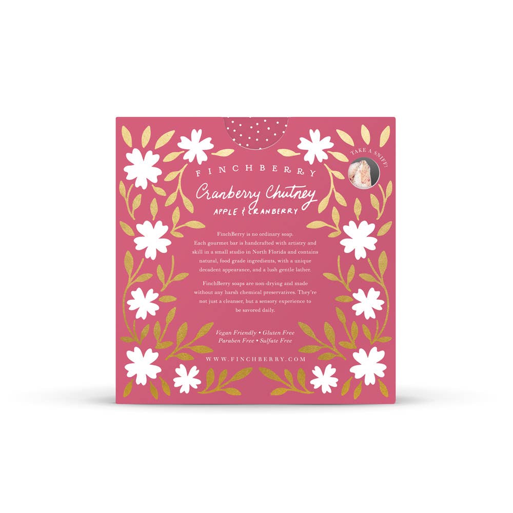 Finchberry Holiday Cranberry Chutney Stocking Stuffer Vegan Soap