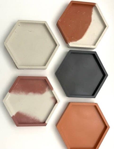 Hexagon Concrete Tray |Hexagon Tray| Decorative Tray