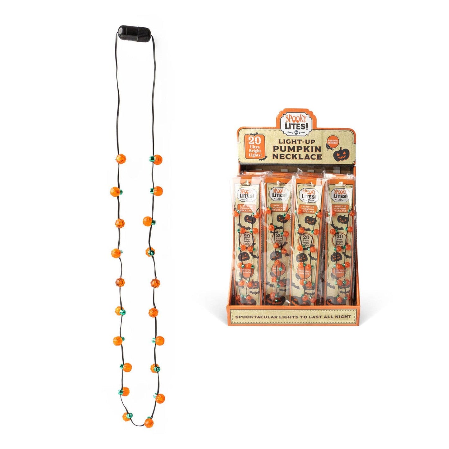 New Losta Light Pumpkin Necklace w/ 20 lights