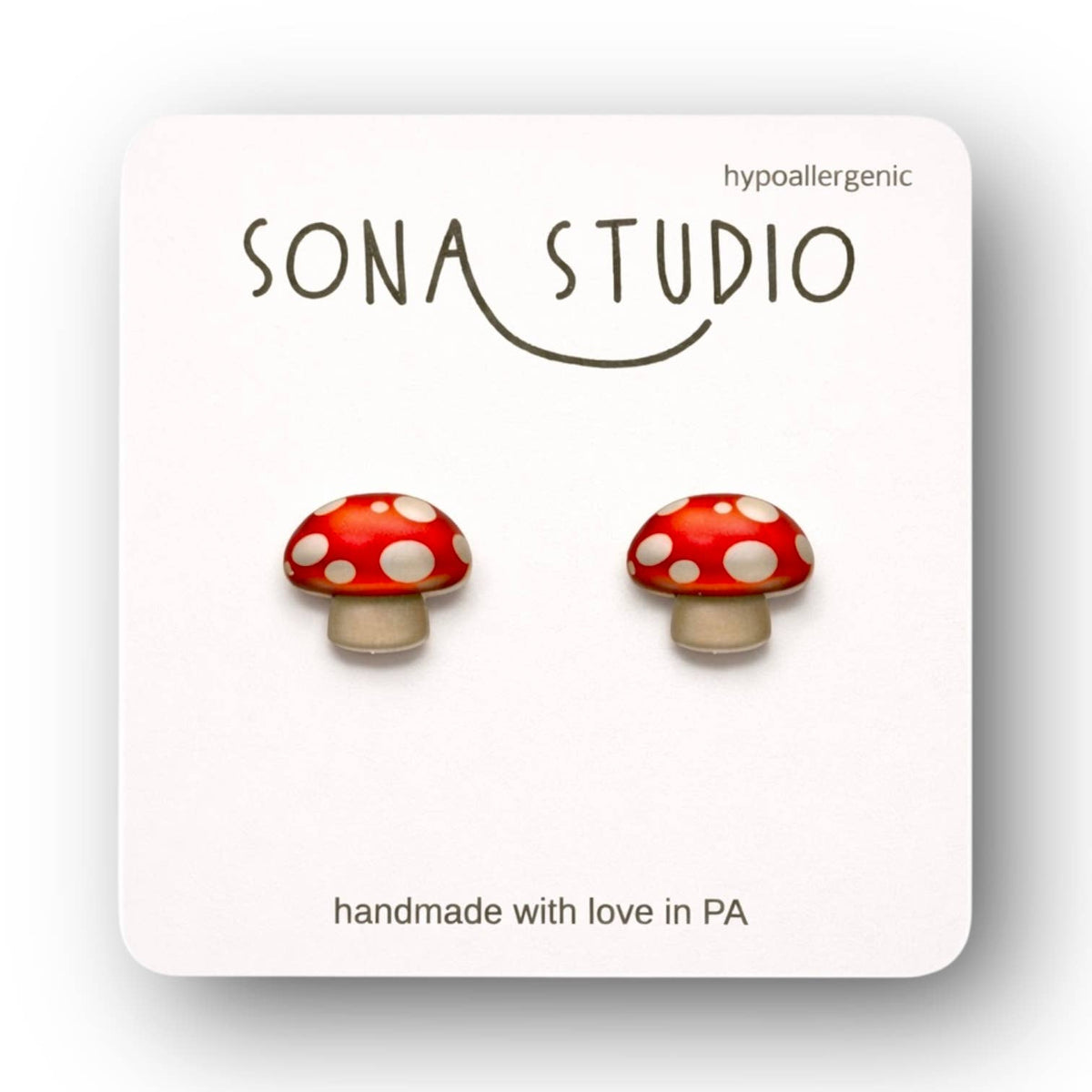Mini Mushroom Earrings