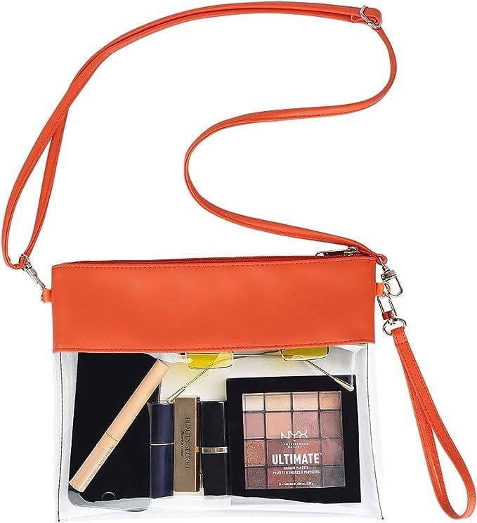 Game Day Clear Crossbody Bag/Clutch - Champagne Gold