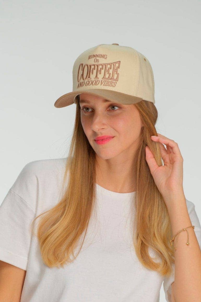 Running On Coffee And Good Vibes Trucker Hat