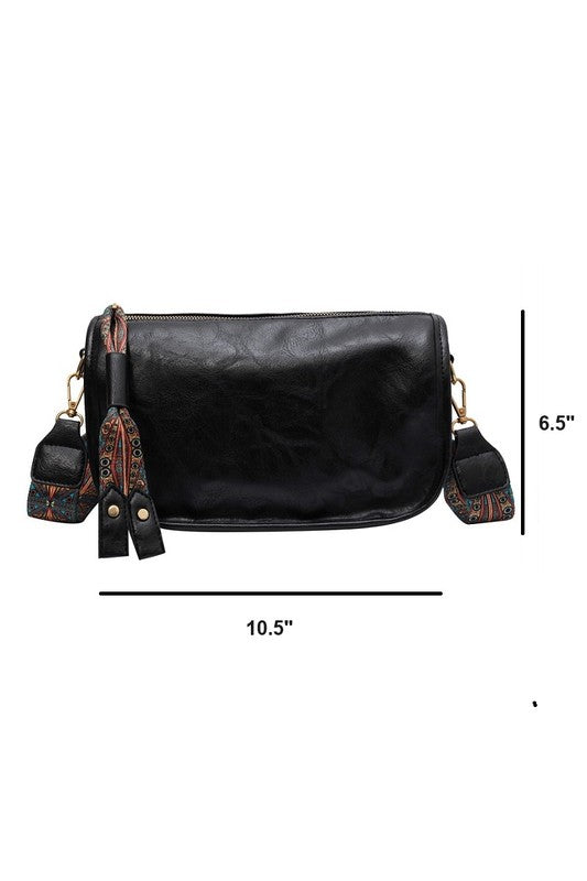 Patterned Strap Shoulder Bag