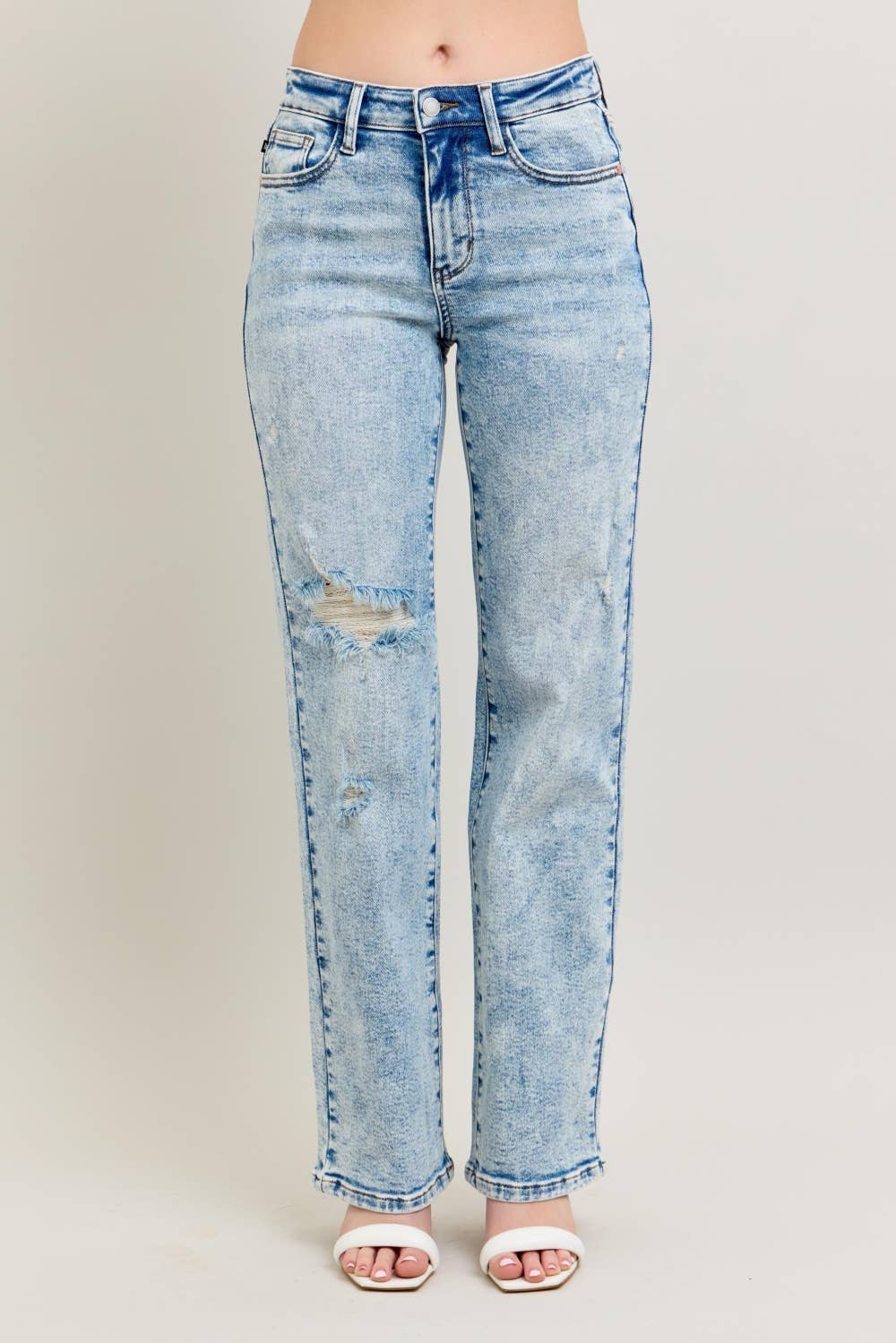 Judy Blue High Waist Mineral Wash Destroy 90's Straight