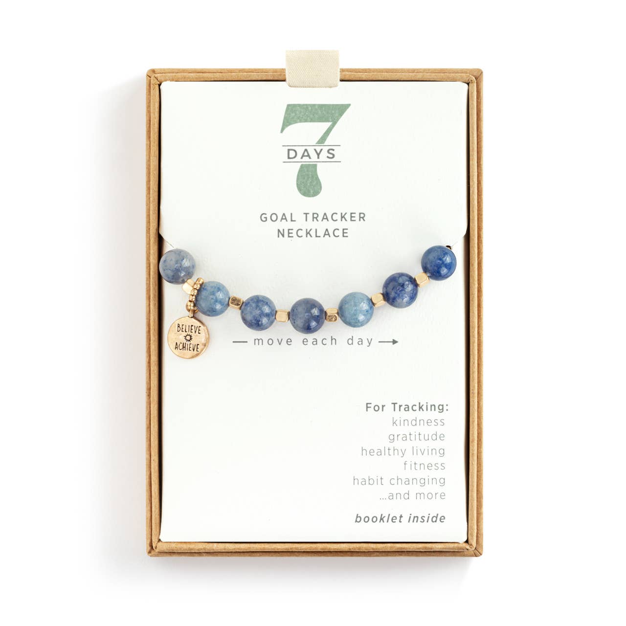 7 Days Tracker Necklace - Indigo and Gold