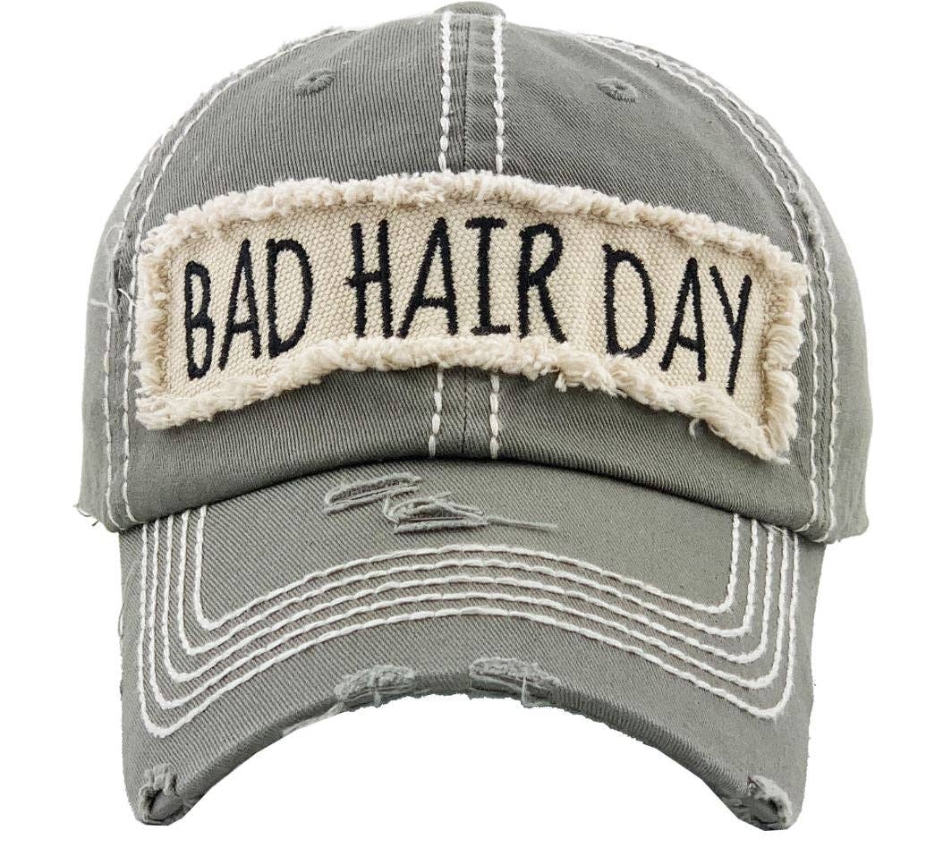 BAD HAIR DAY Distressed Cotton Cap
