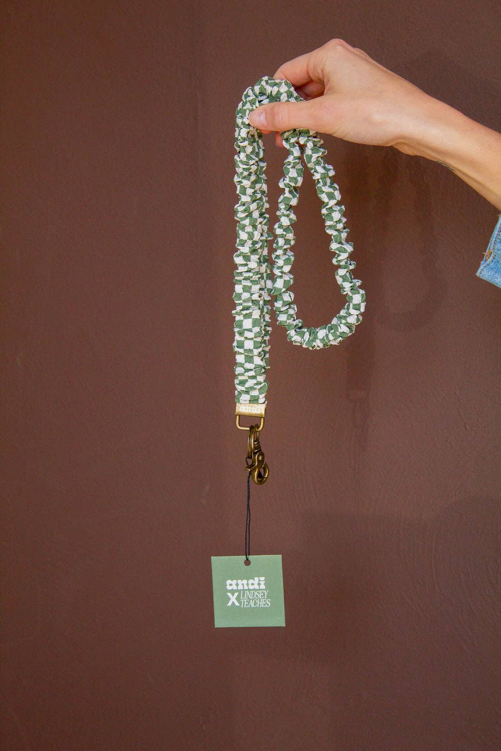 Forest Green Checked Lanyard