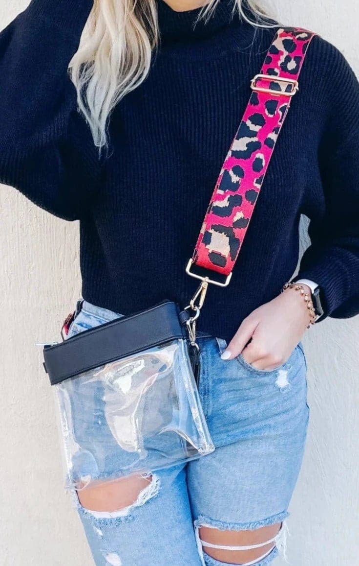Game Day Clear Crossbody Bag/Clutch - Champagne Gold