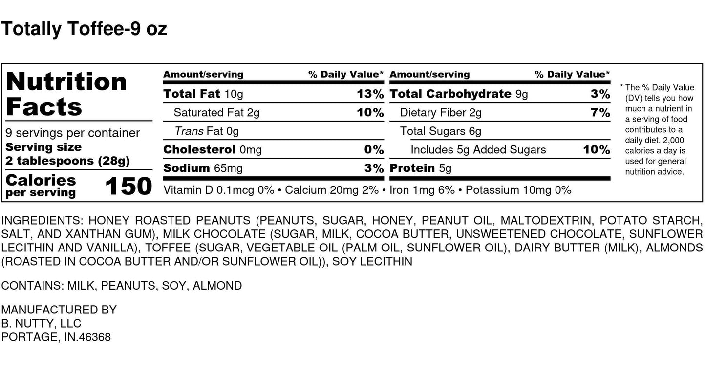 Totally Toffee BNutty Peanut Butter- 9oz