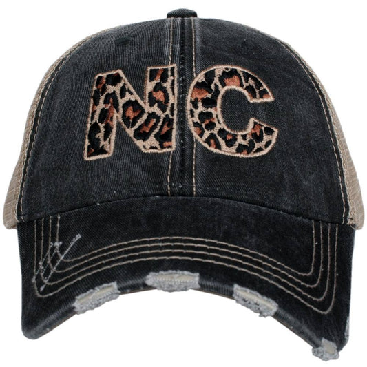 North Carolina NC Leopard State Trucker Hat