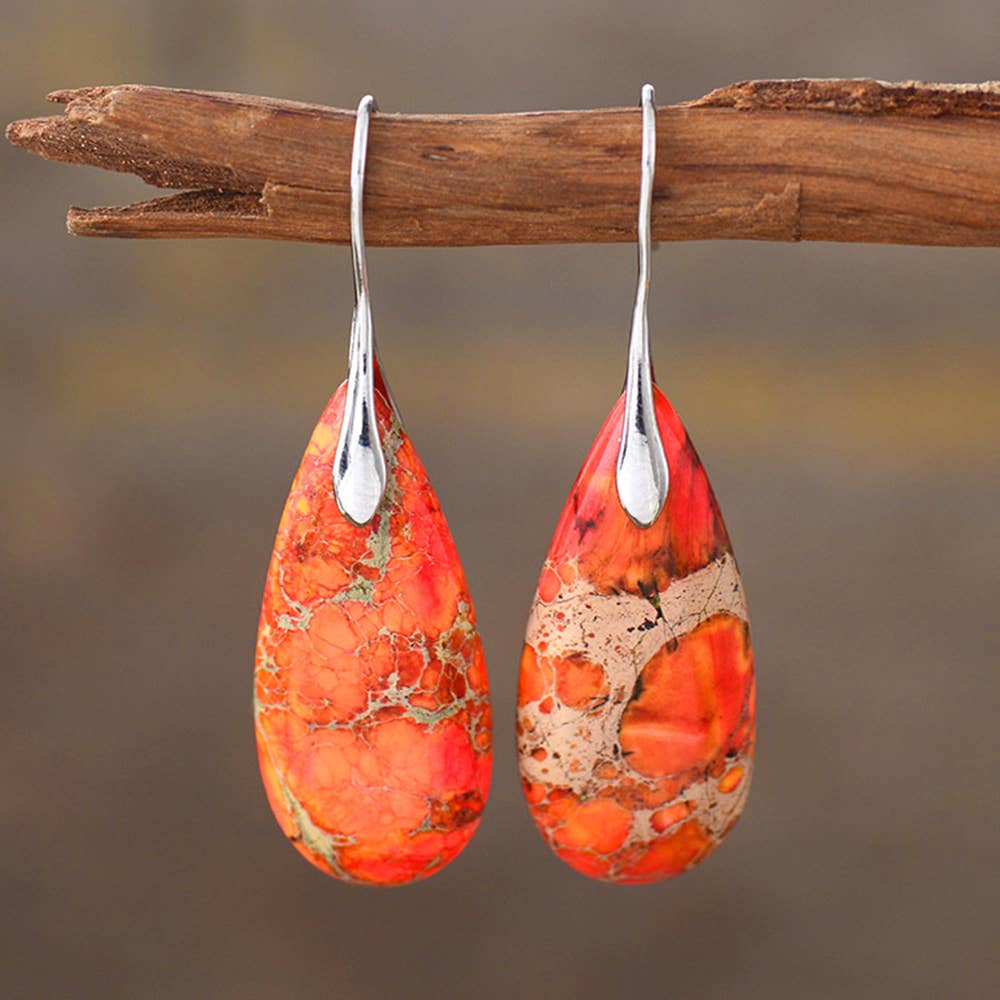 Bohemian Emperor Stone Droplet Pendant Earrings