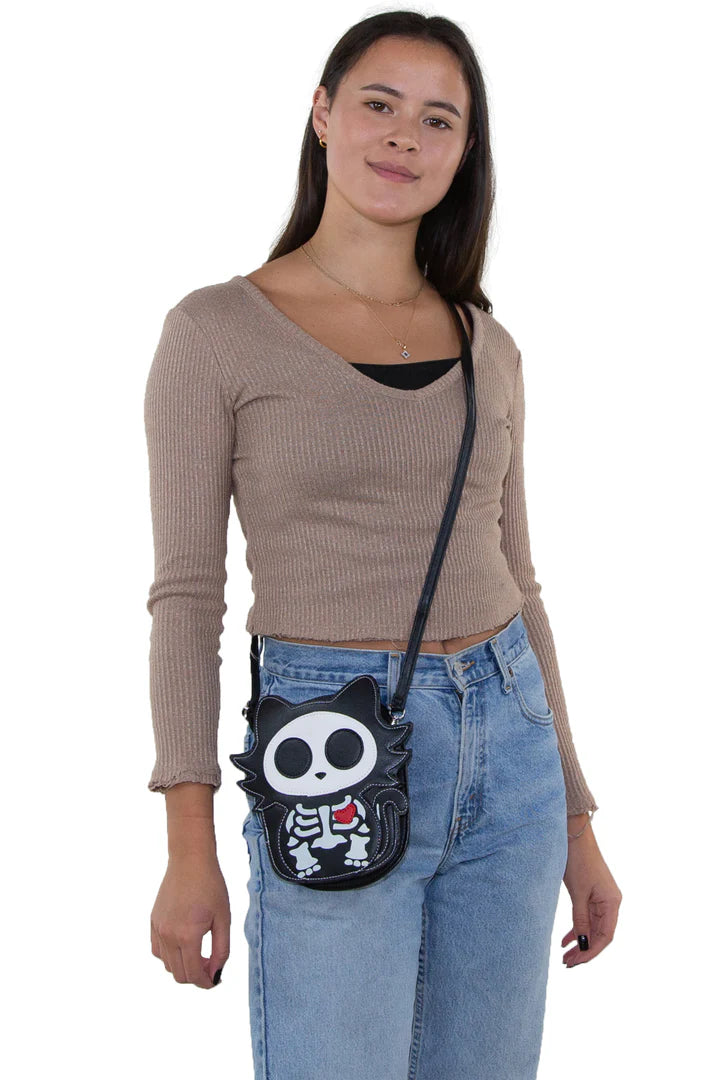 Glow in the Dark White Jack O Lantern Shoulder Bag