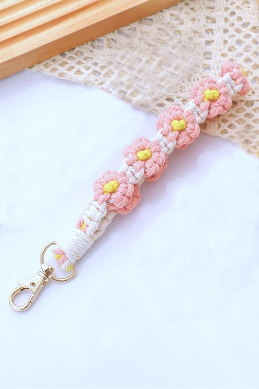 TIK TOK Daisy Flower Wristlet Keychain