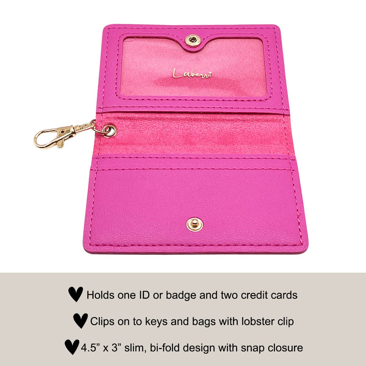 Slim TravelID Wallet Keychain - Pink