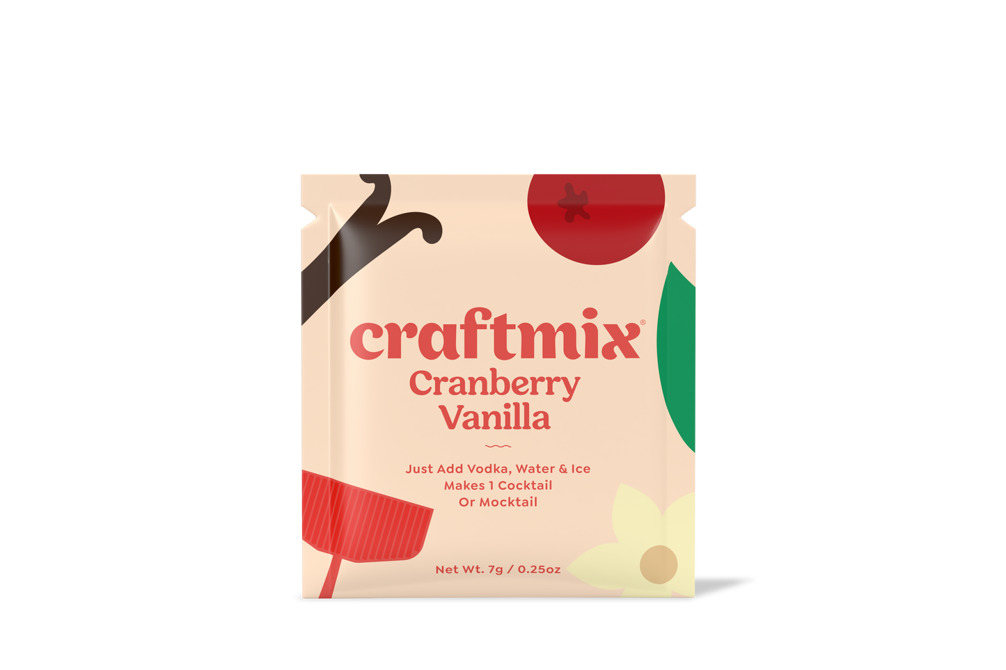 Cranberry Vanilla Cocktail / Mocktail Mixer - Single Packets