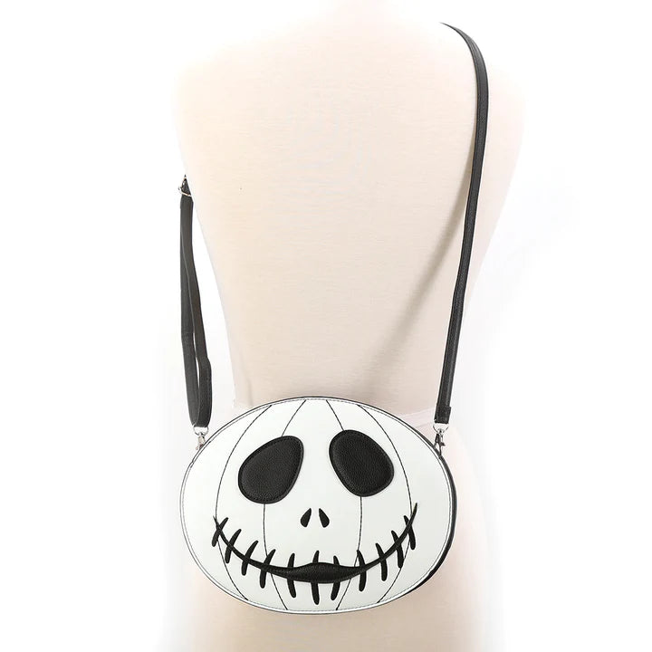 Glow in the Dark White Jack O Lantern Shoulder Bag