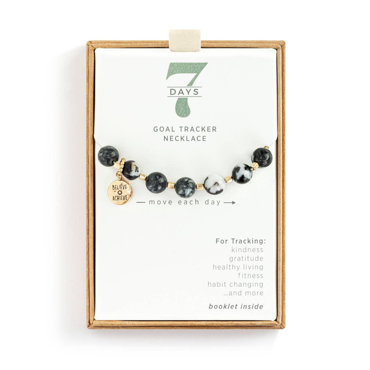 7 Days Tracker Necklace - Black and Gold