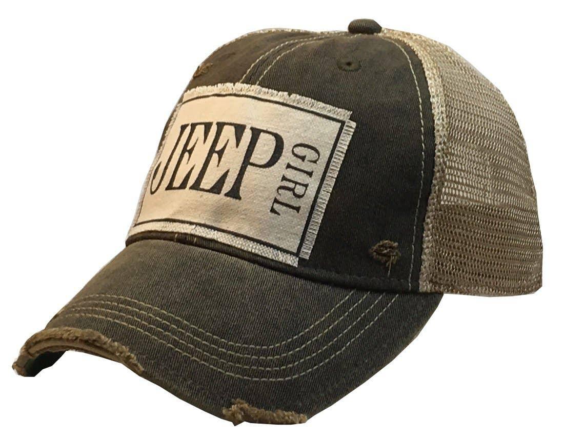 Jeep Girl Distressed Trucker Cap - Doodlations Coffee Bar & Boutique