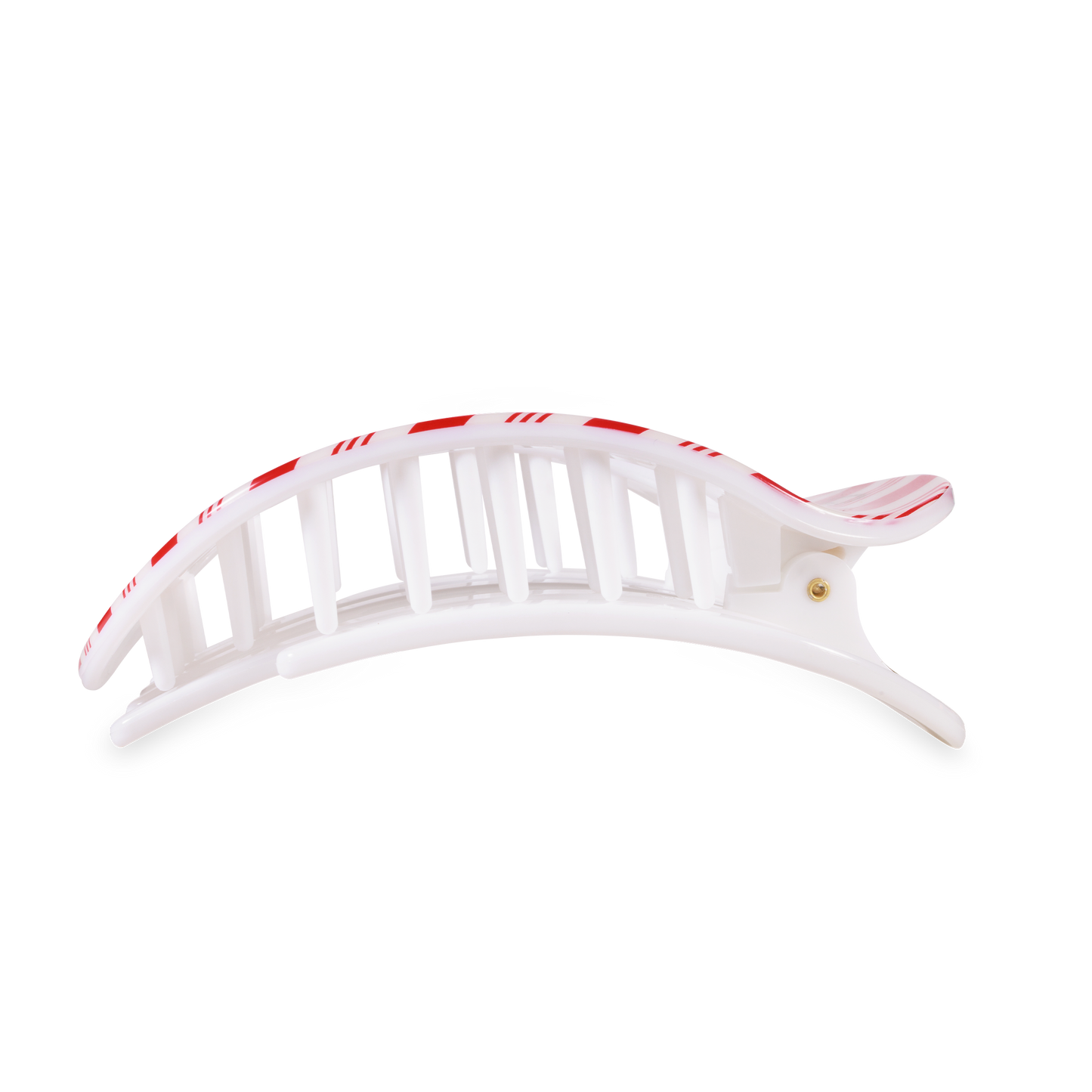 Flat Round Hair Clip | Large | Candy Cane Crush
