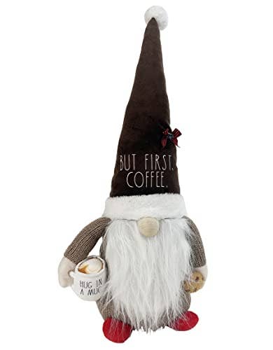 Rae Dunn “But First, Coffee” Plush Coffee Gnome with Mug