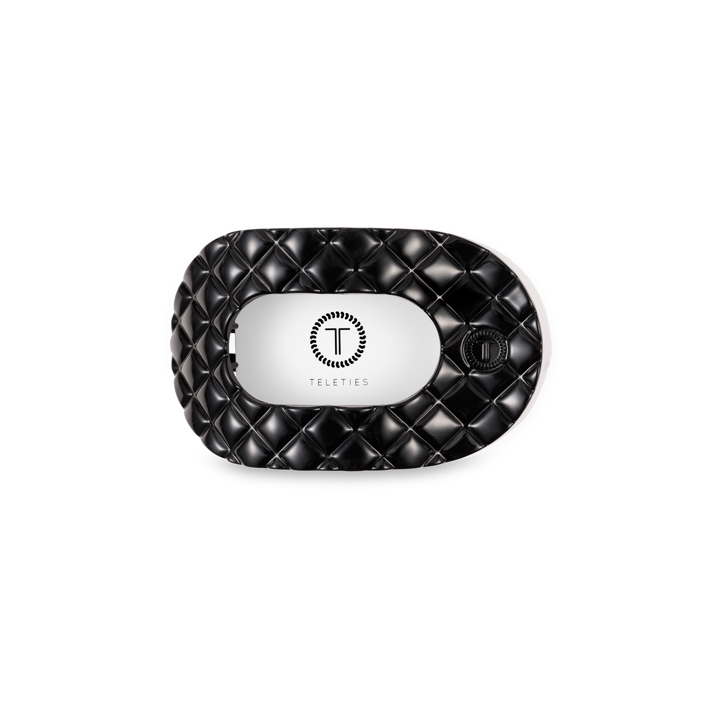 Flat Round Hair Clip | Small | Jet Black Quilted