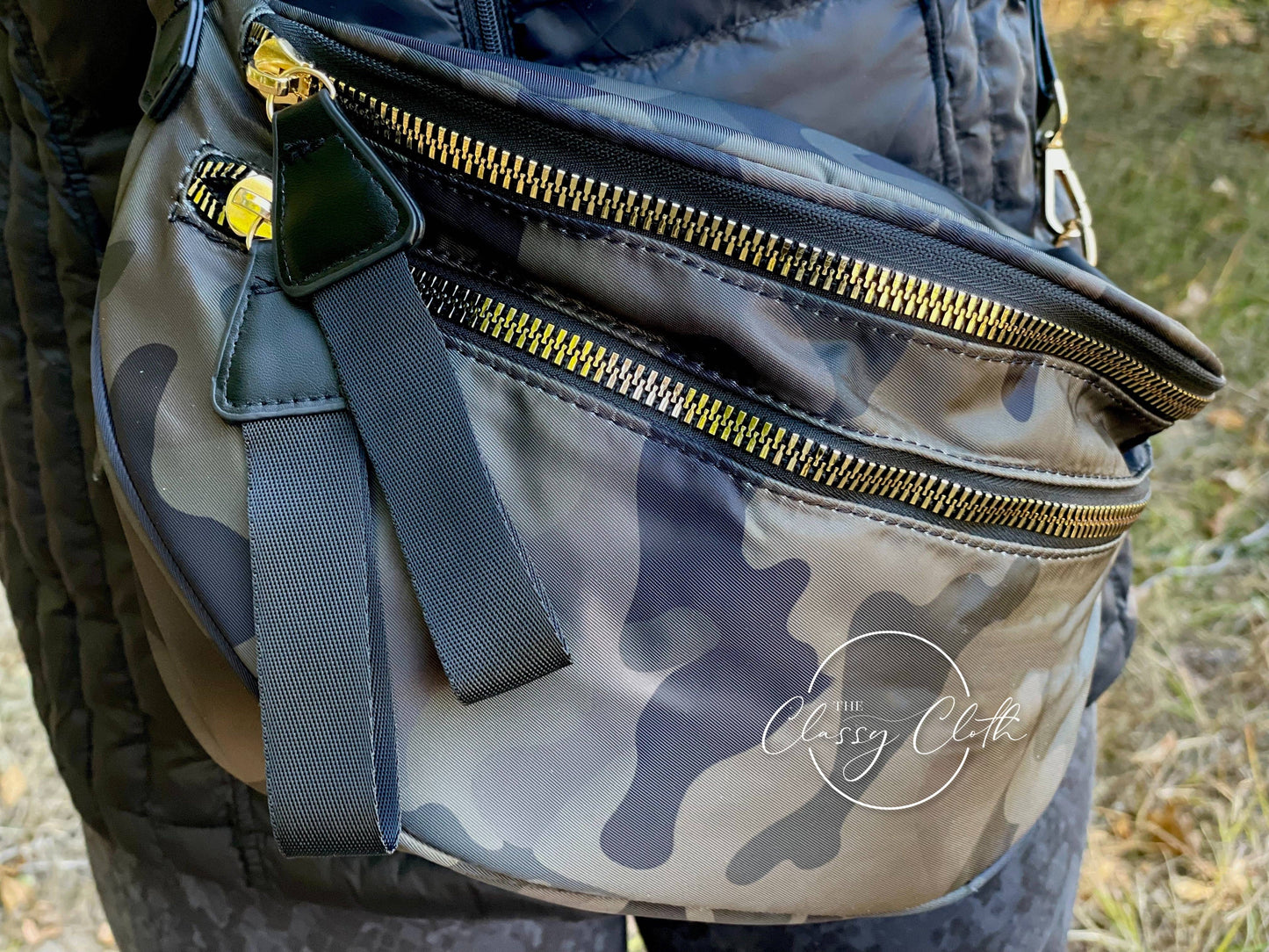 Black Camo Shoulder Sling Bag