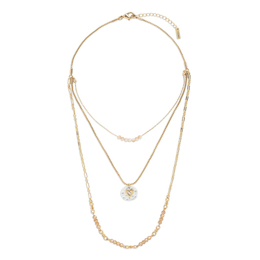 Beaded Love Necklace - Champagne