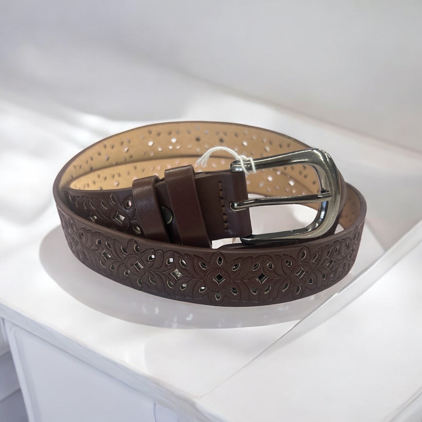Leather Floral Belt