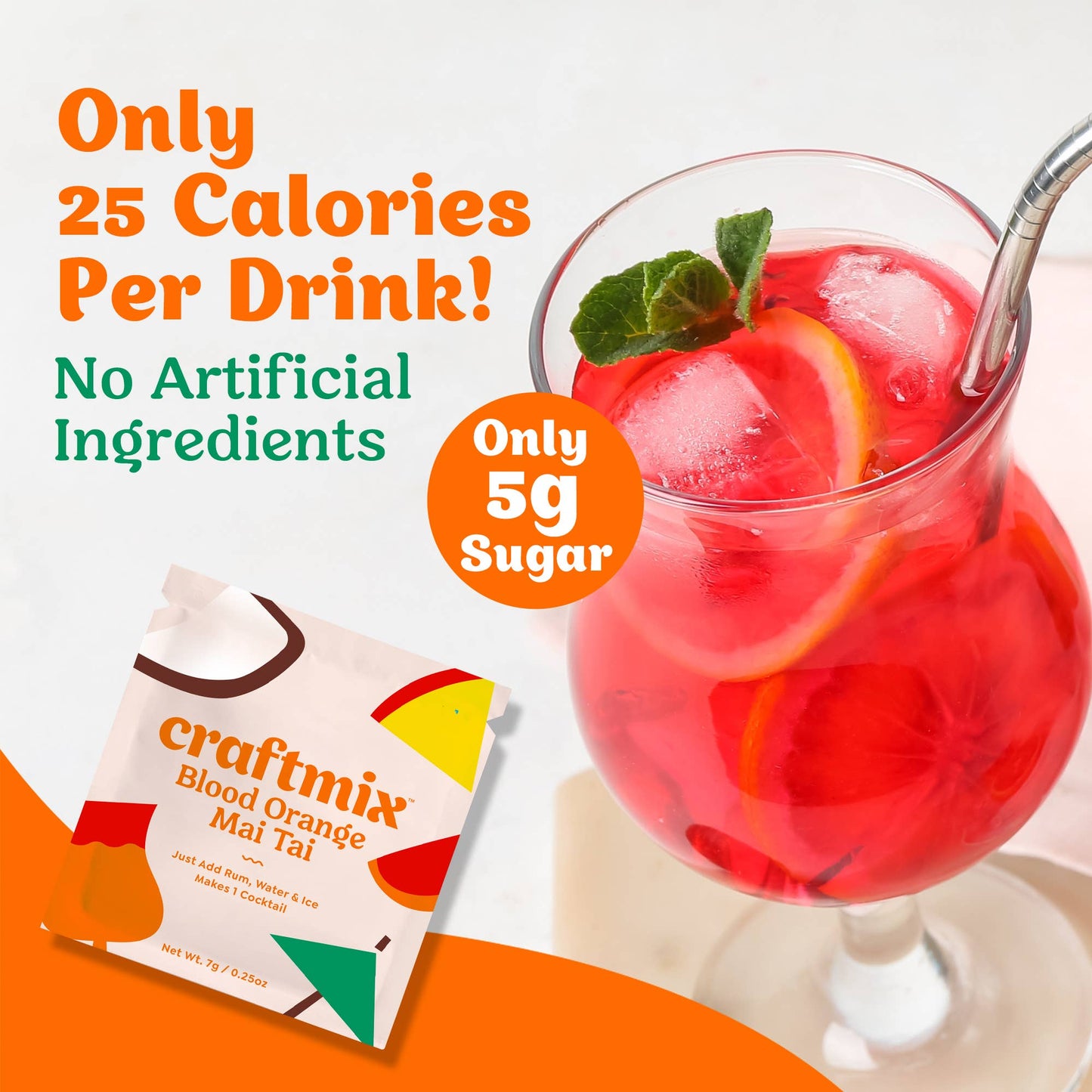 Blood Orange Mai Tai Cocktail / Mocktail Mixer - 24ct Caddy