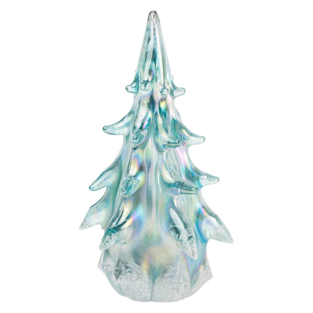 Tall Icy Blue Glass Tree Christmas