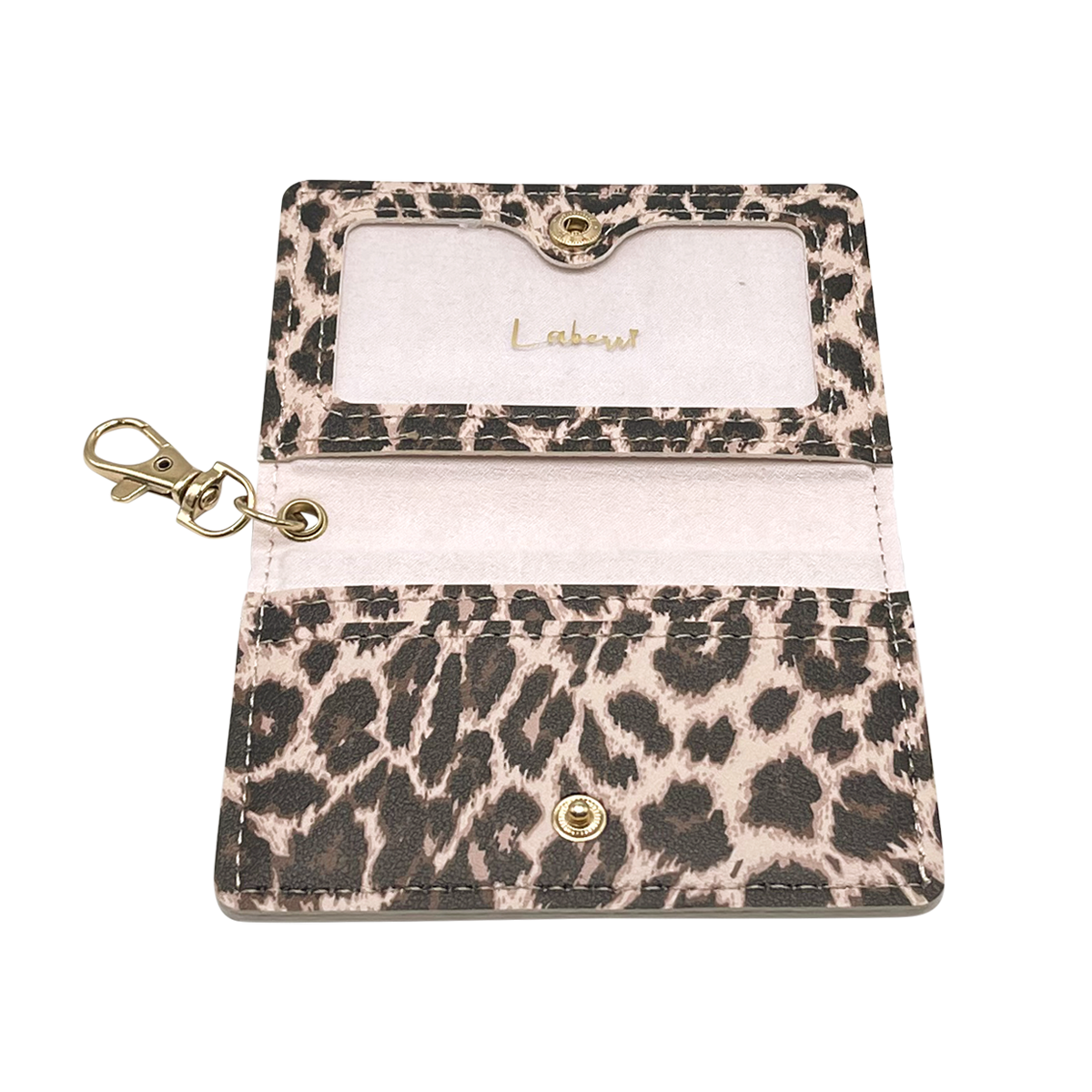 Slim Travel ID Wallet Keychain - Leopard