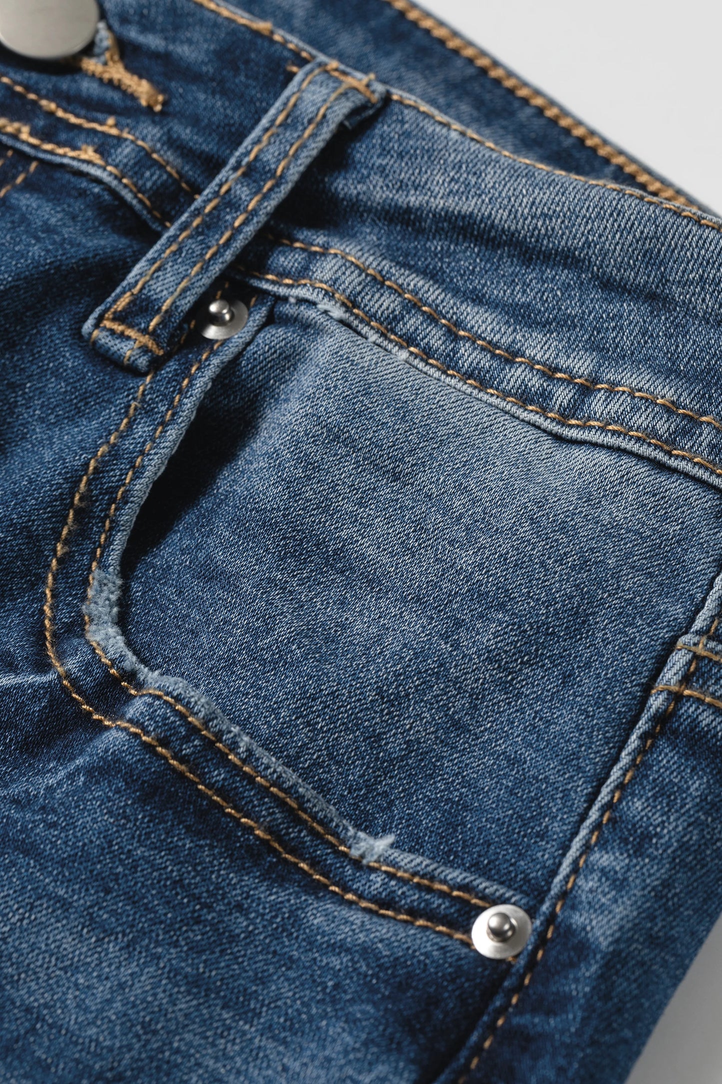 Blue Acid Washed Straight Leg Jeans