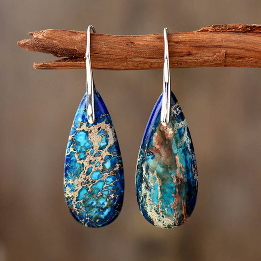 Bohemian Emperor Stone Droplet Pendant Earrings