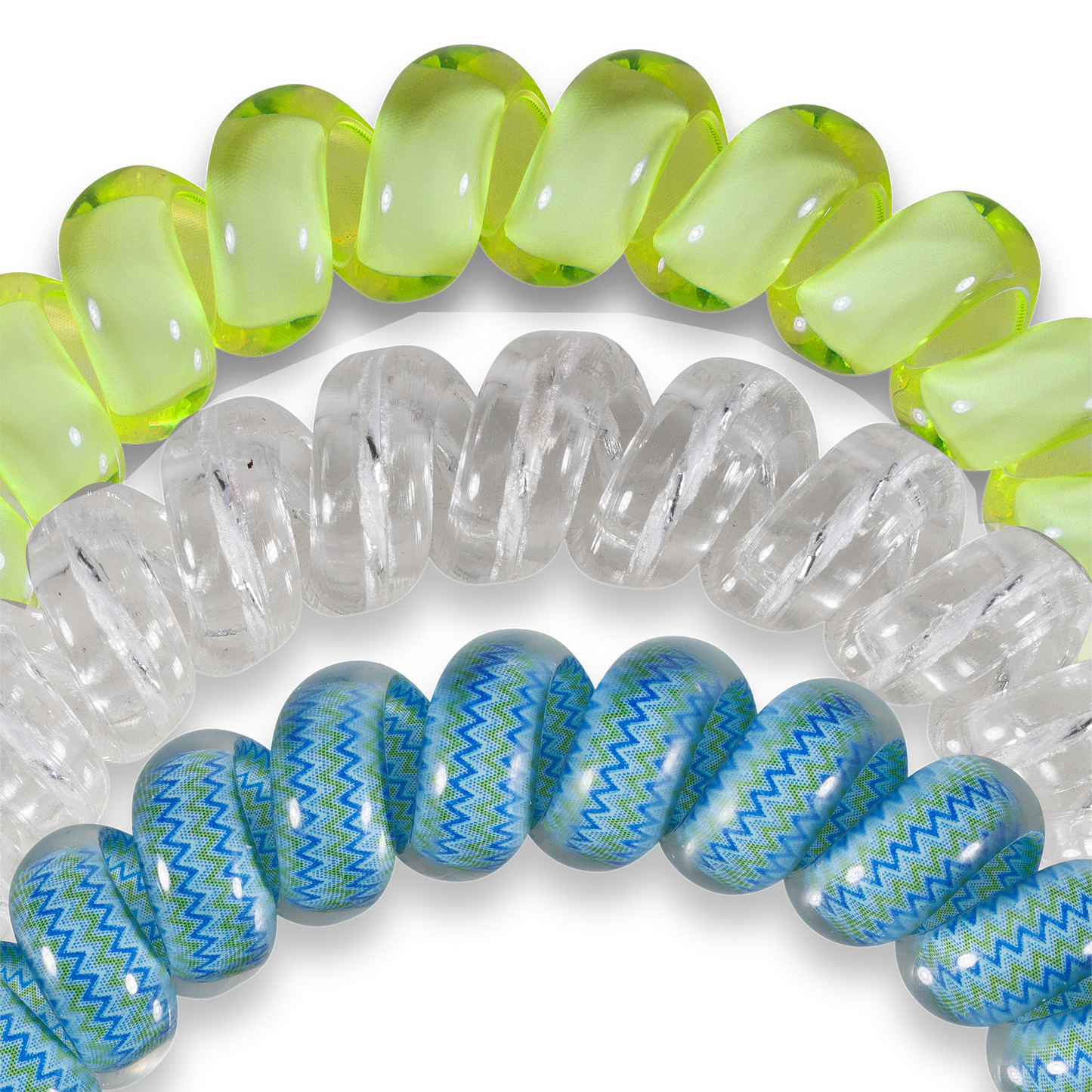 Ocean Villa - Large Spiral Hair Coils, Hair Ties, 3-Pack