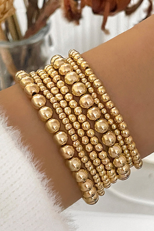 Gold Minimalist Beaded Luxury Bracelet Set
