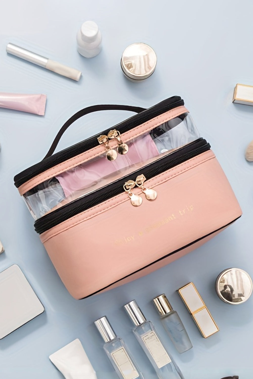 Pink Waterproof Cosmetic Bag