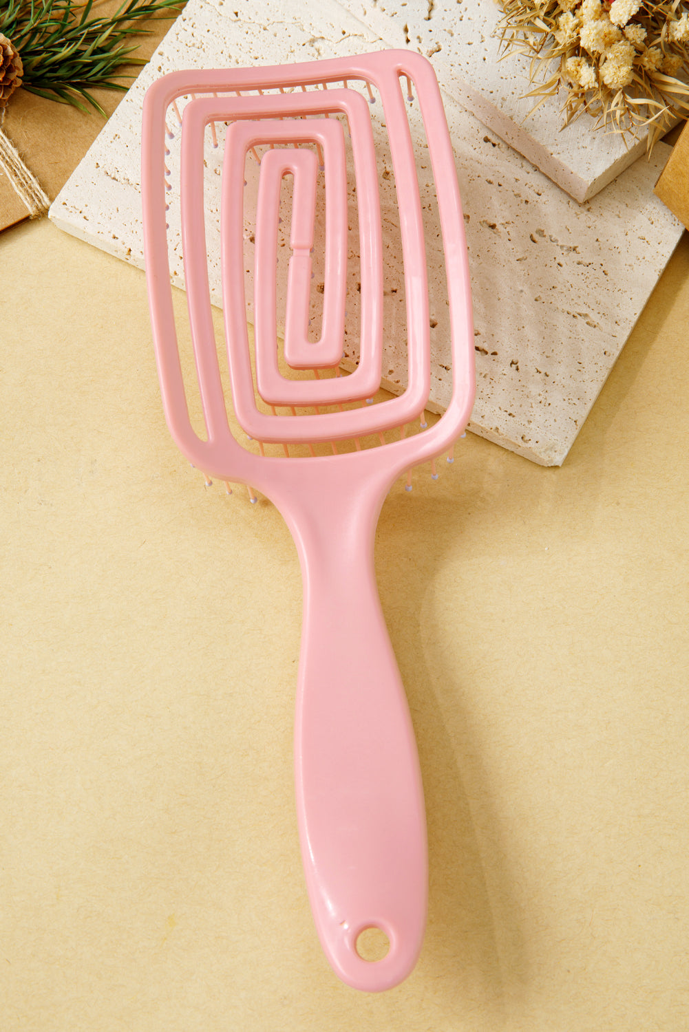 Gossamer Pink Detangling Hollowed Out Hair Brush