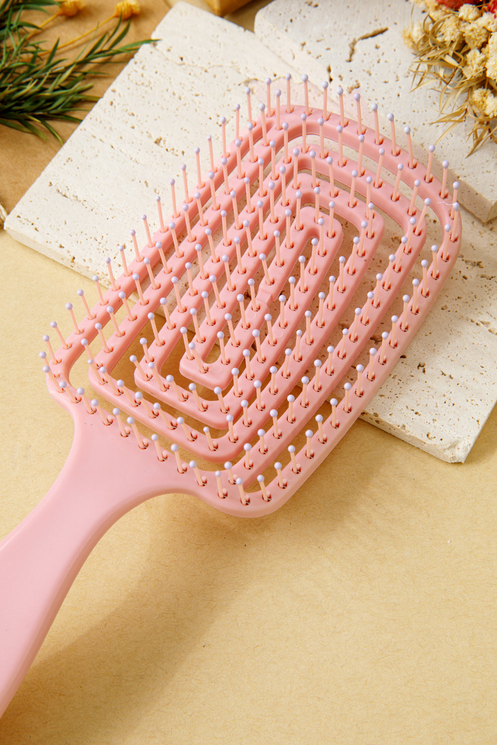 Gossamer Pink Detangling Hollowed Out Hair Brush