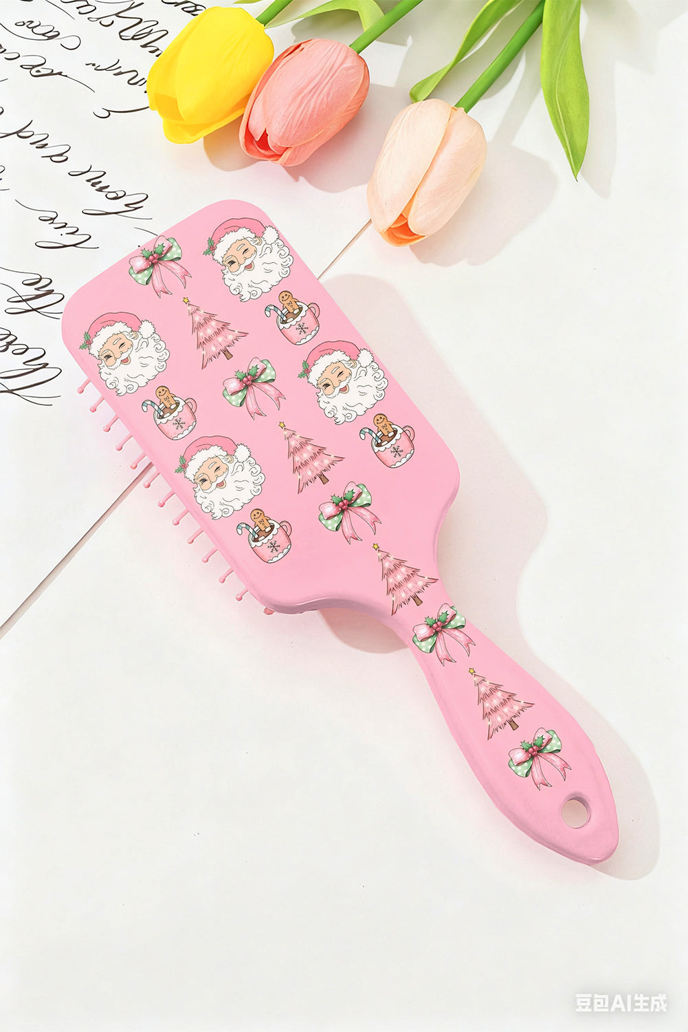 Pink Christmas Cute Hair Brush