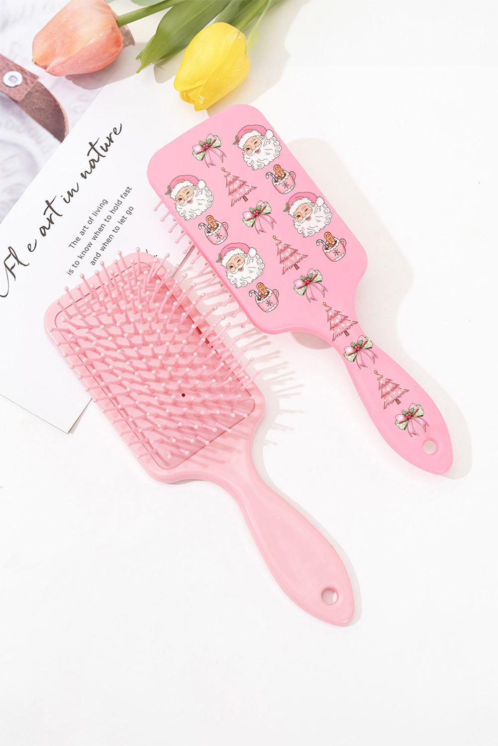 Pink Christmas Cute Hair Brush