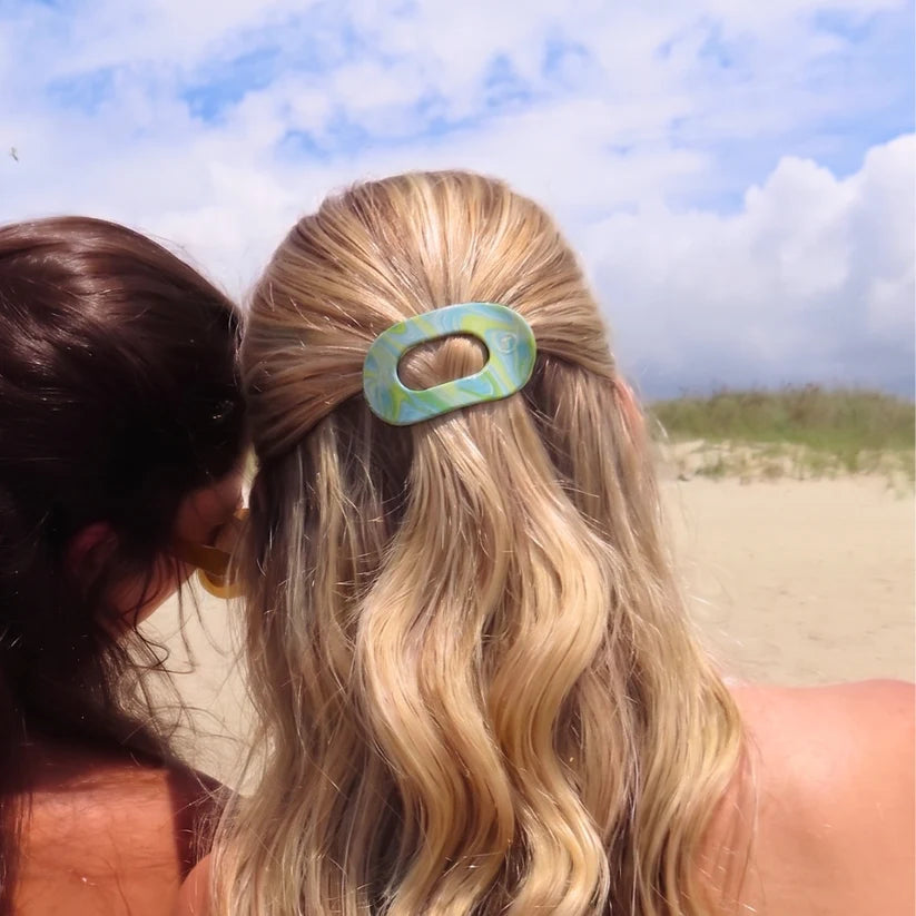 By the Sea Shore Flat Round Hair Clip